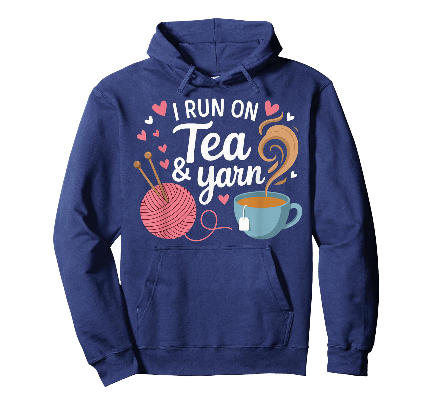 I Run On Tea and Yarn Shirt Funny Knitting Tea Lover T-Shirt