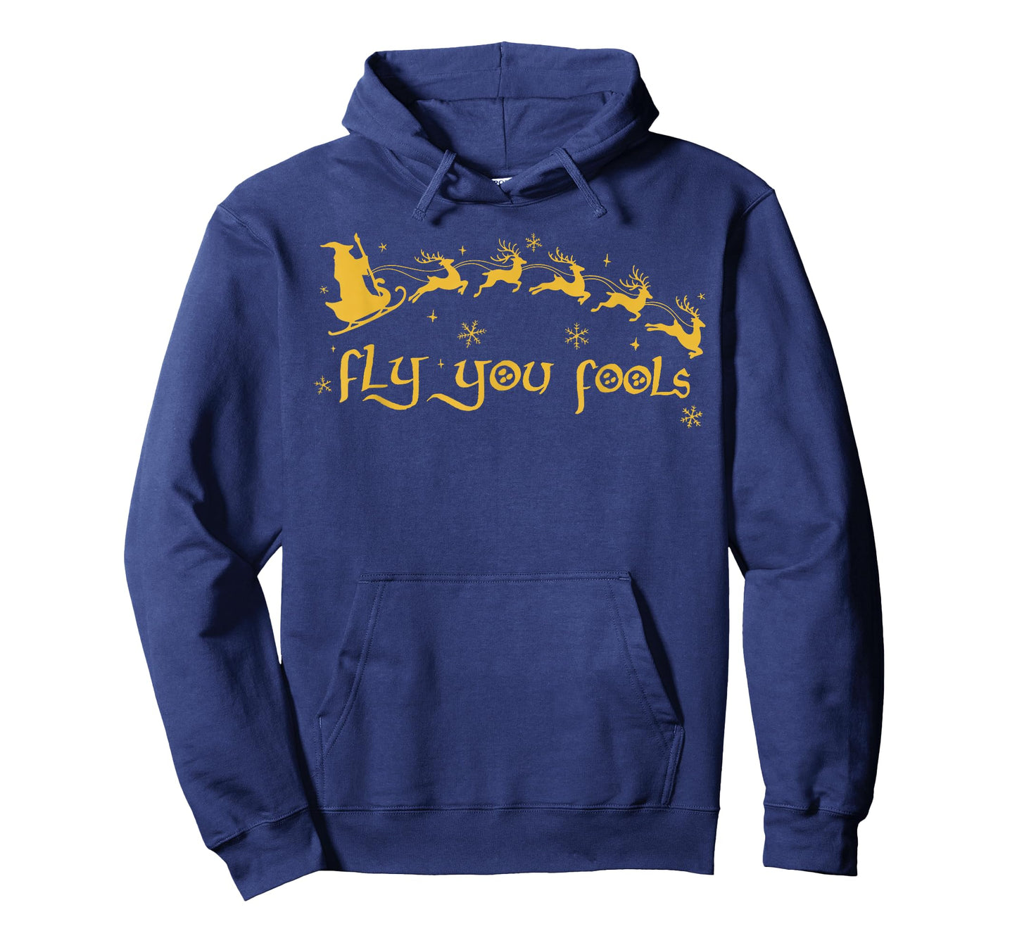Funny Fly You Fools Christmas Santa Sleigh Reindeer Retro T-Shirt