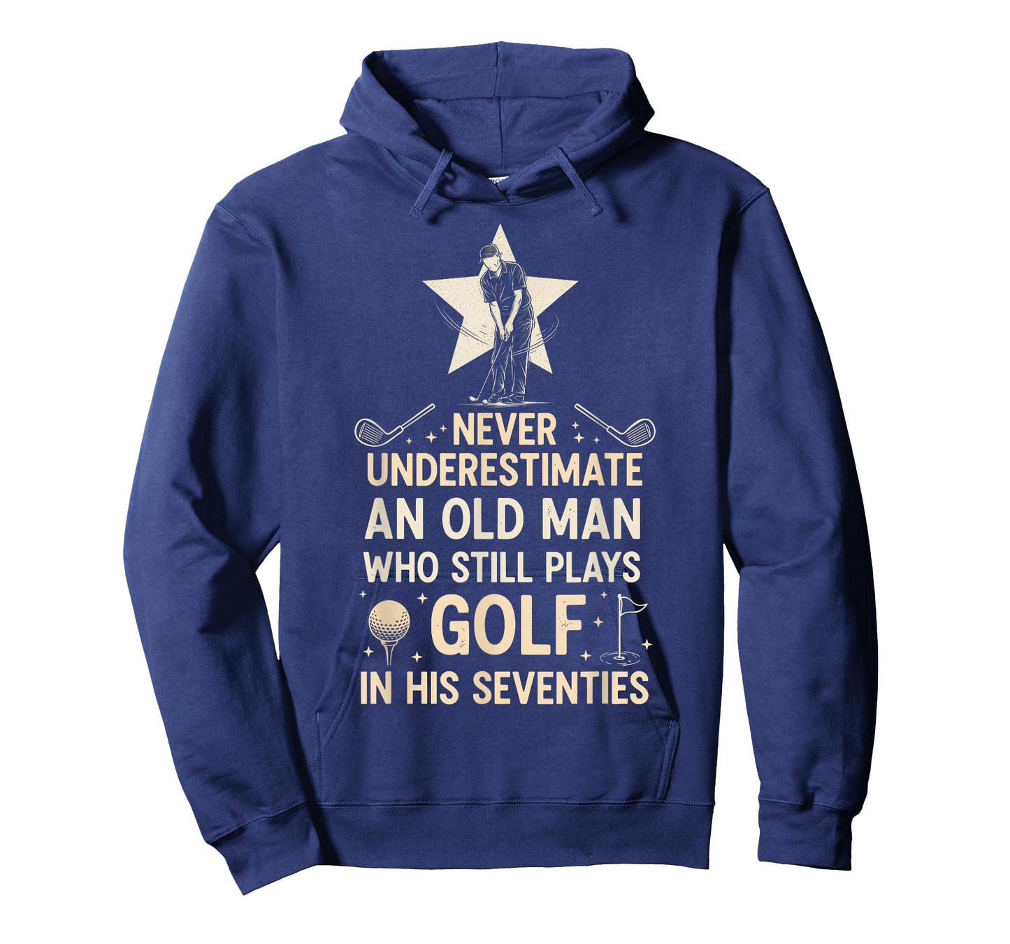 Never Underestimate Old Man Who Still Plays Golf Seventies T-Shirt