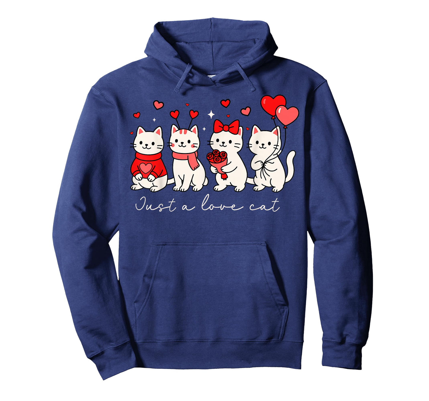Just A Love Cat for Girls Kid Women Teen Boys Valentines Day T-Shirt