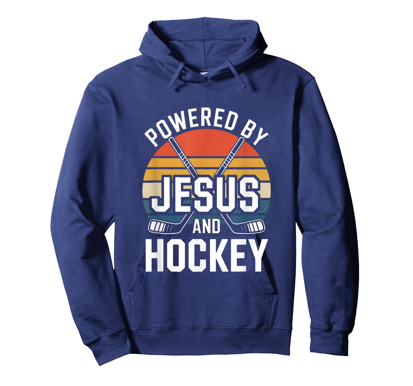 Powered by Jesus and Hockey Christian Ice Hockey T-Shirt