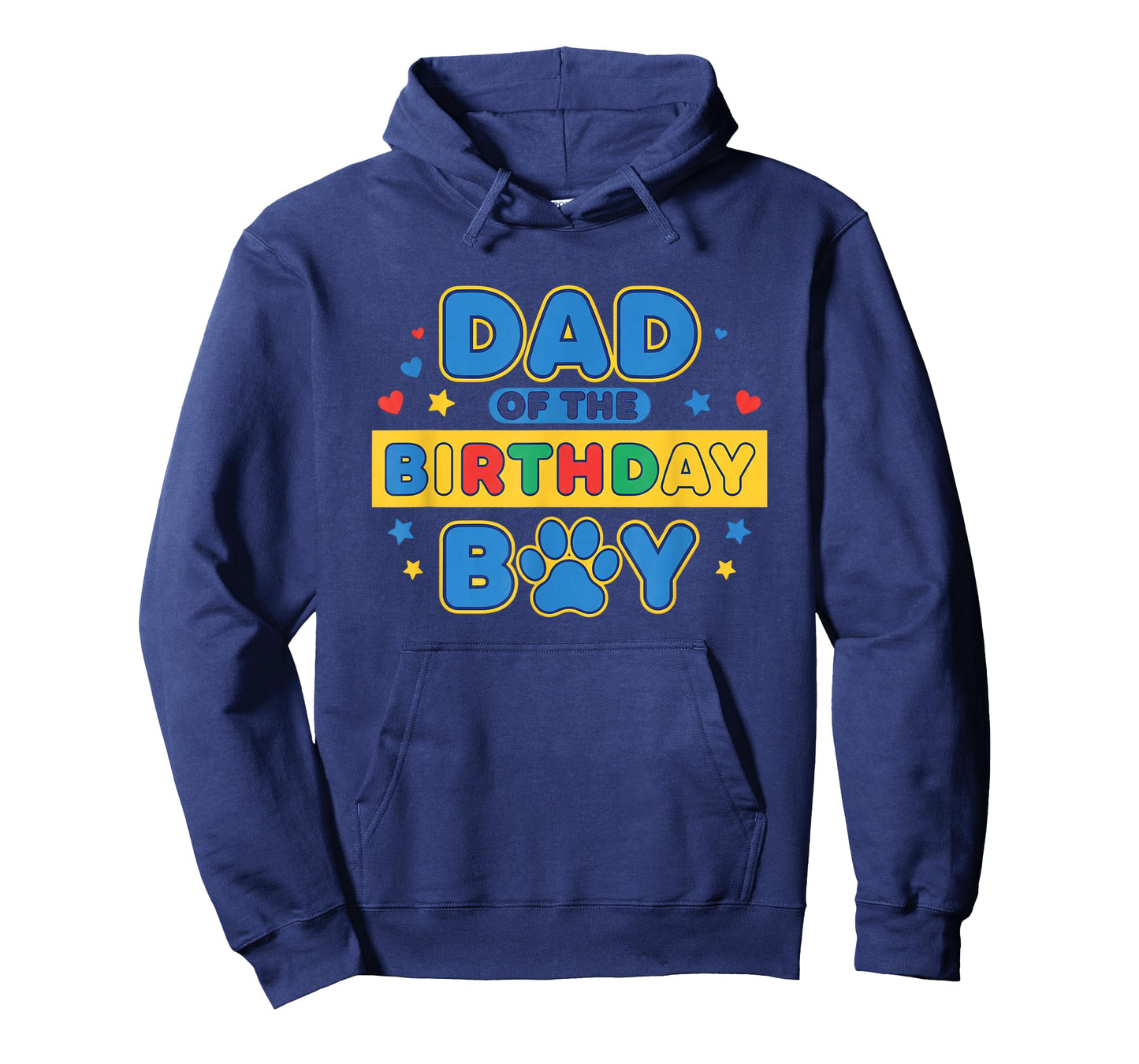 Dad of The Birthday Boy, Colorful Paw Party Design T-Shirt
