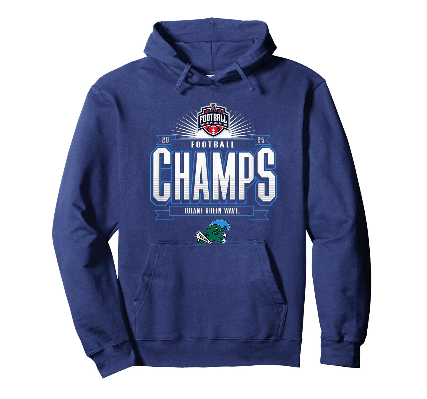 Tulane Green Wave AAC Champs 2025 Football Locker Room T-Shirt