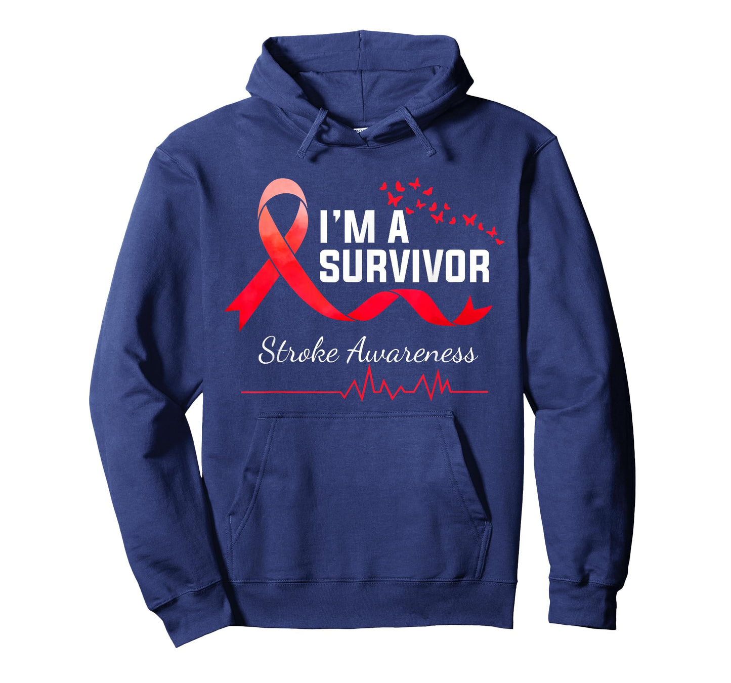 I'm A Survivor Stroke Awareness Red Butterfly Heart Stroke T-Shirt