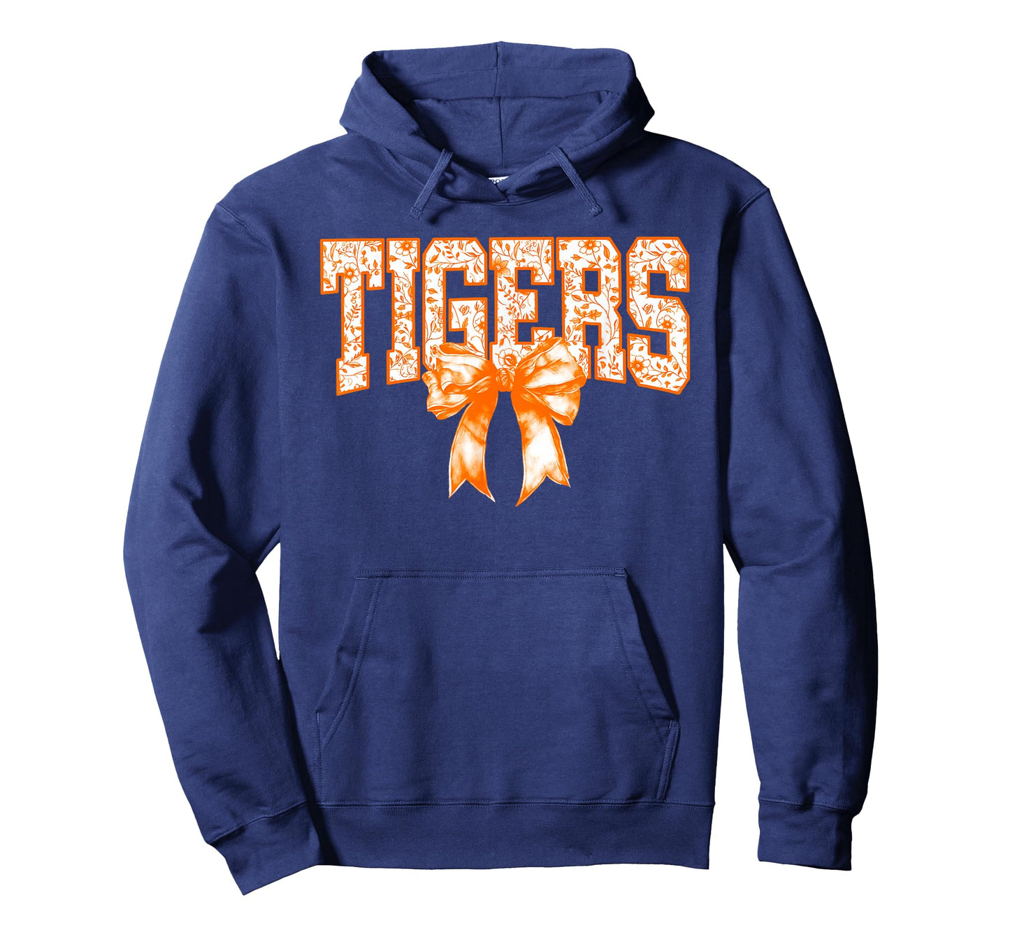 Floral Coquette Bow Tigers School Sports Team Spirit T-Shirt