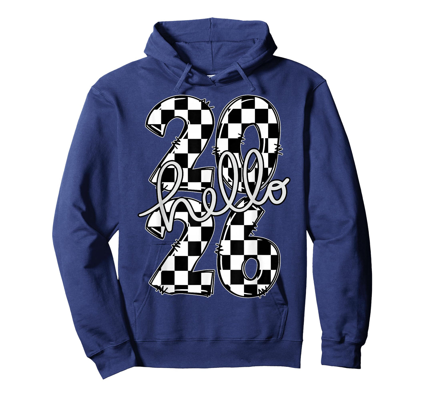 Checkered Hello 2026 New Year's Eve Party Family Matching T-Shirt