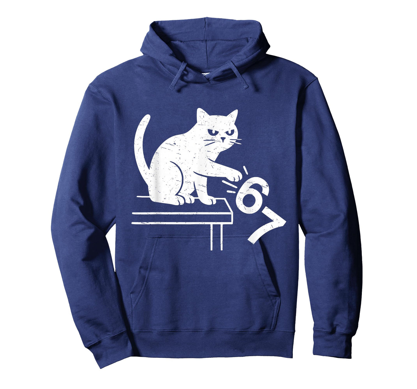 Anti Six Seven Cat Meme Funny 6 7 Meme Cat Knocking Off 67 T-Shirt