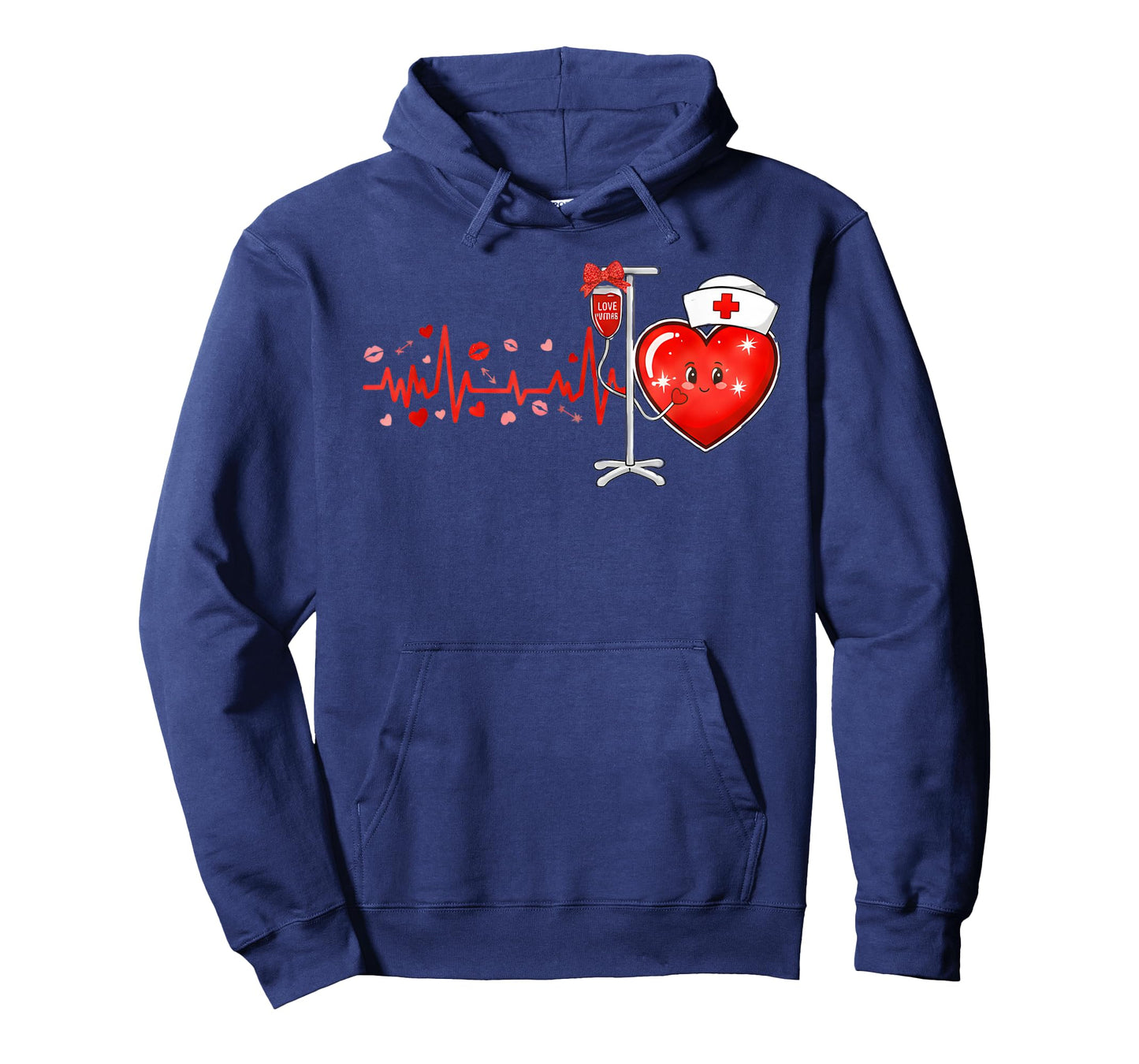 Stethoscope Heartbeat Nurse Valentines Day RN ER Nursing T-Shirt
