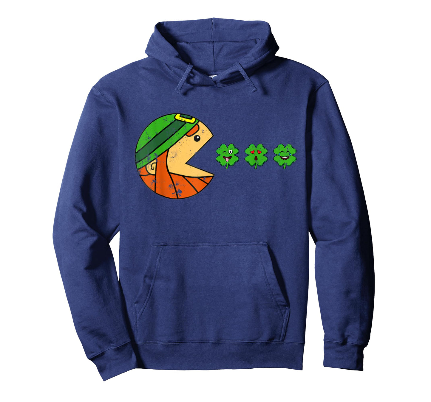 Leprechaun St Patricks Day Eating Shamrock Gamer Men Kids T-Shirt