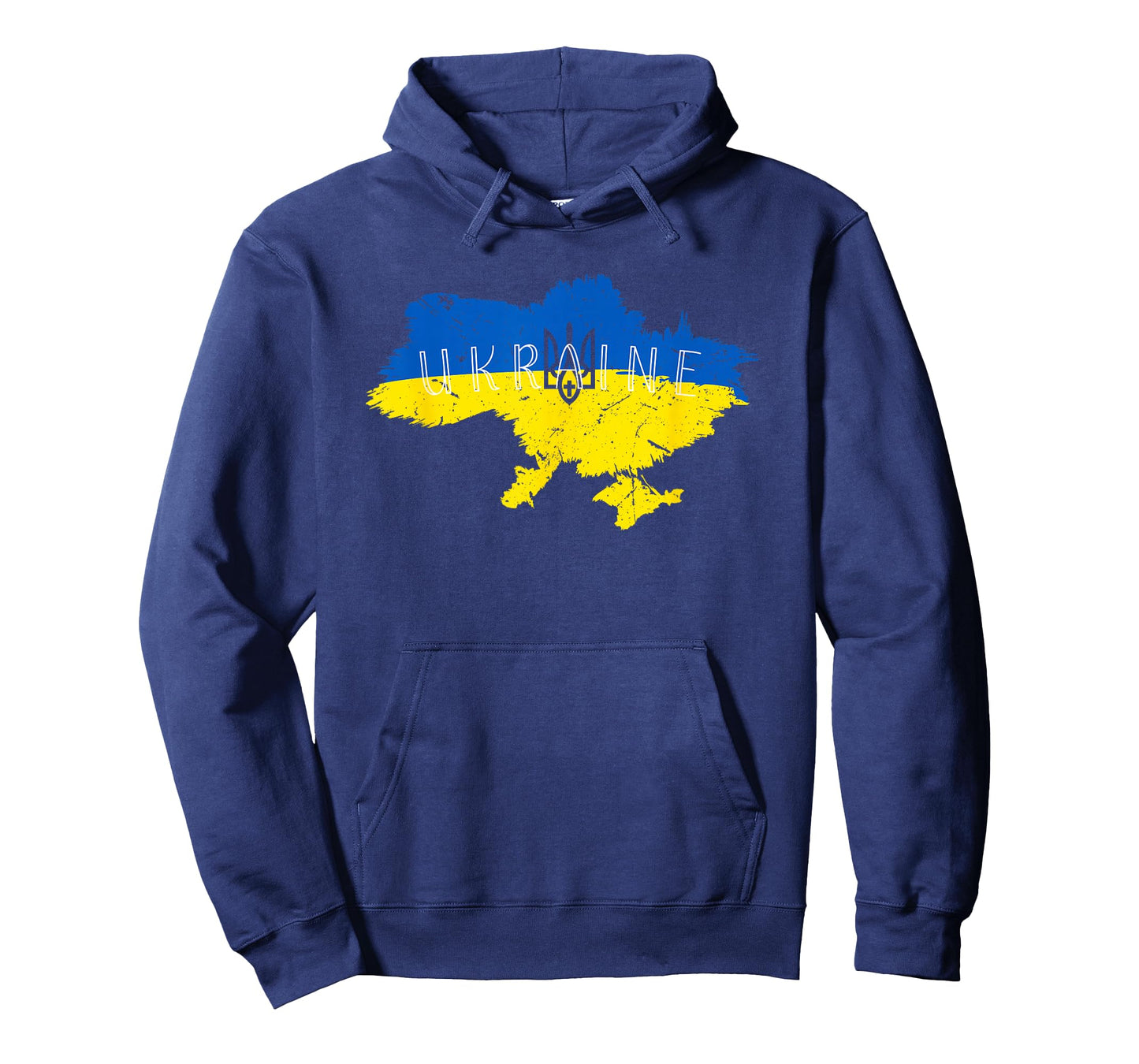 Ukrainian Pride Tryzub Ukraine Map Vintage Retro Flag Art T-Shirt
