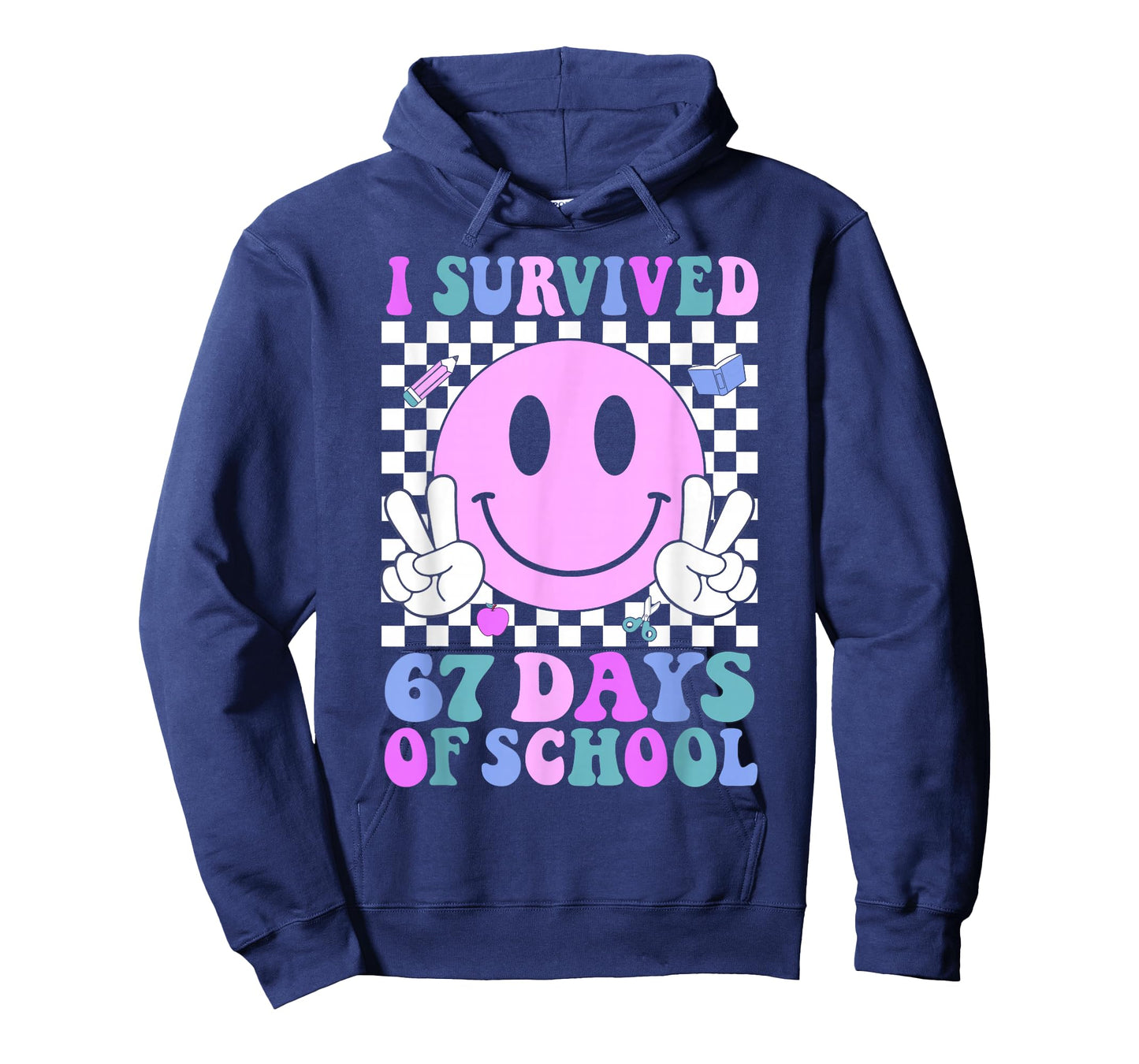 I Survived 67 Days of School Retro Smile 6 7 Meme Six Seven T-Shirt