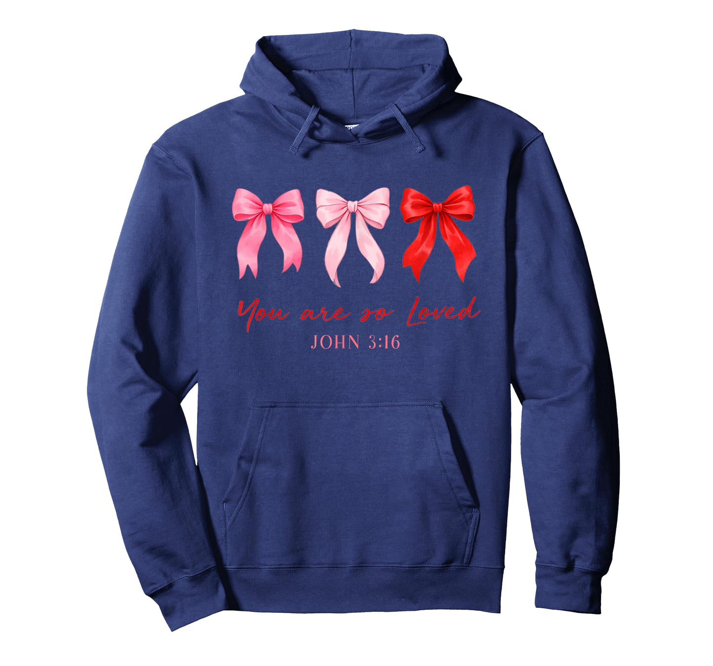 You are So Loved John 3:16 Coquette Pink Bow Christian Women T-Shirt