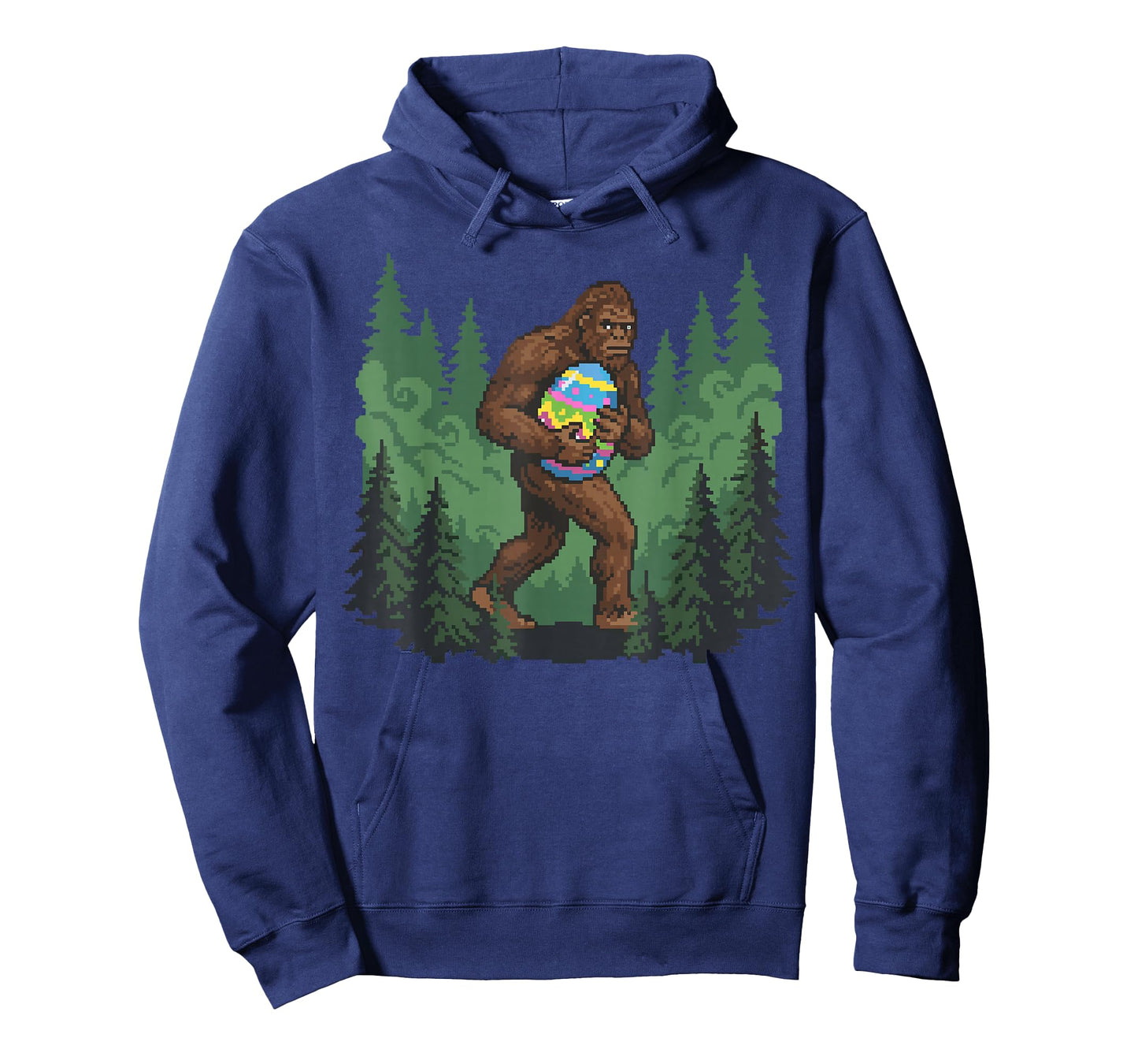 Bigfoot Easter Bunny Sasquatch Egg Hunt Funny Pixel Art T-Shirt