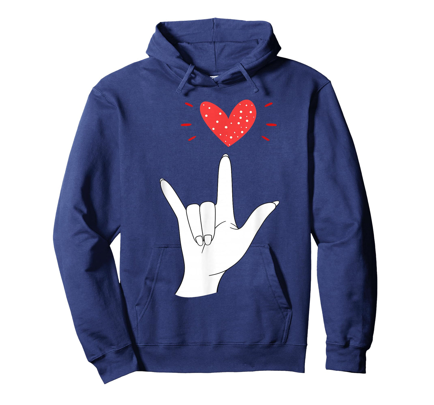 Valentines Day I Love You Hand Sign ASL Heart Women Men Kids T-Shirt