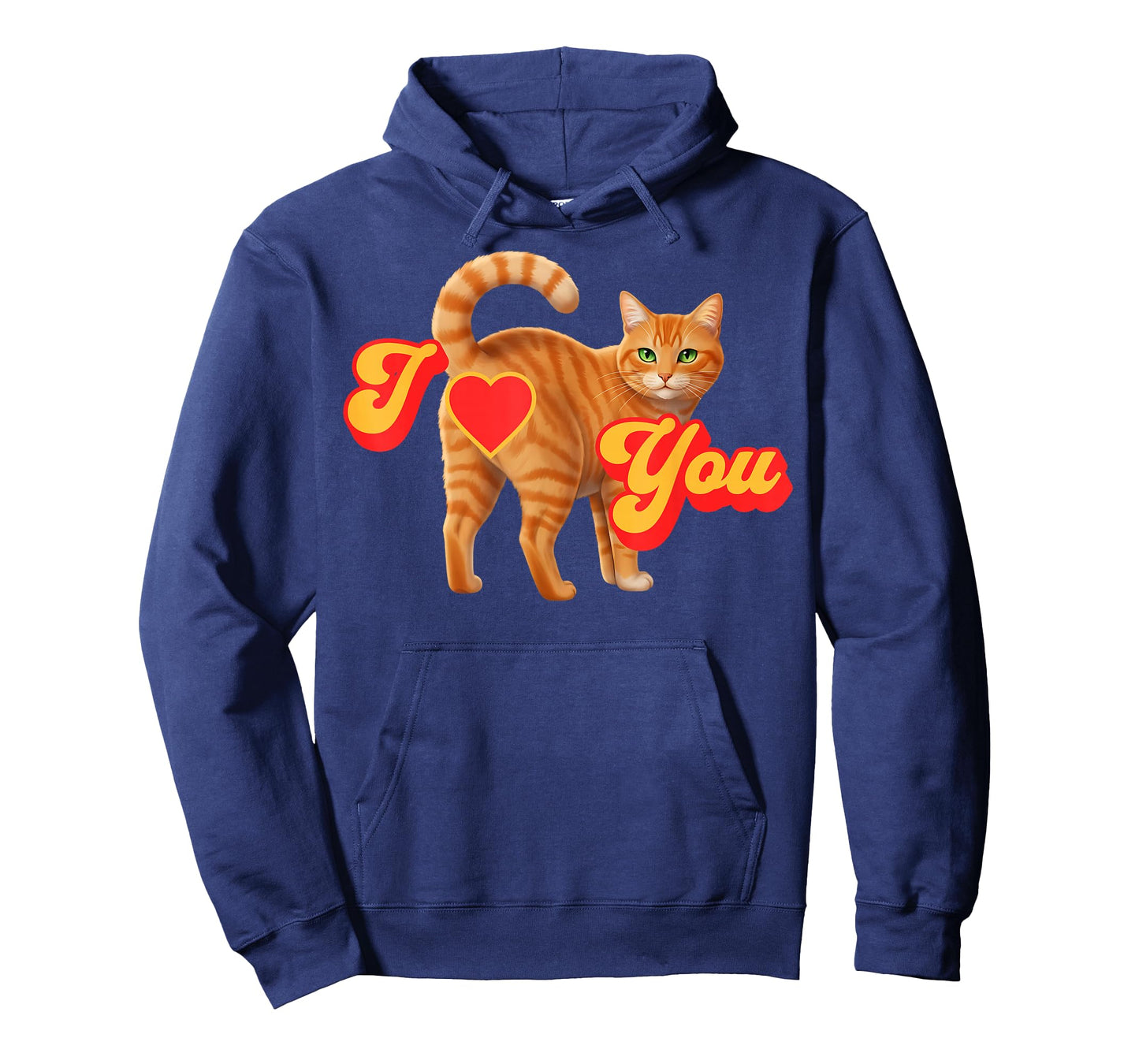Funny Orange Cat Butt Heart Valentine’s Day I Love You T-Shirt