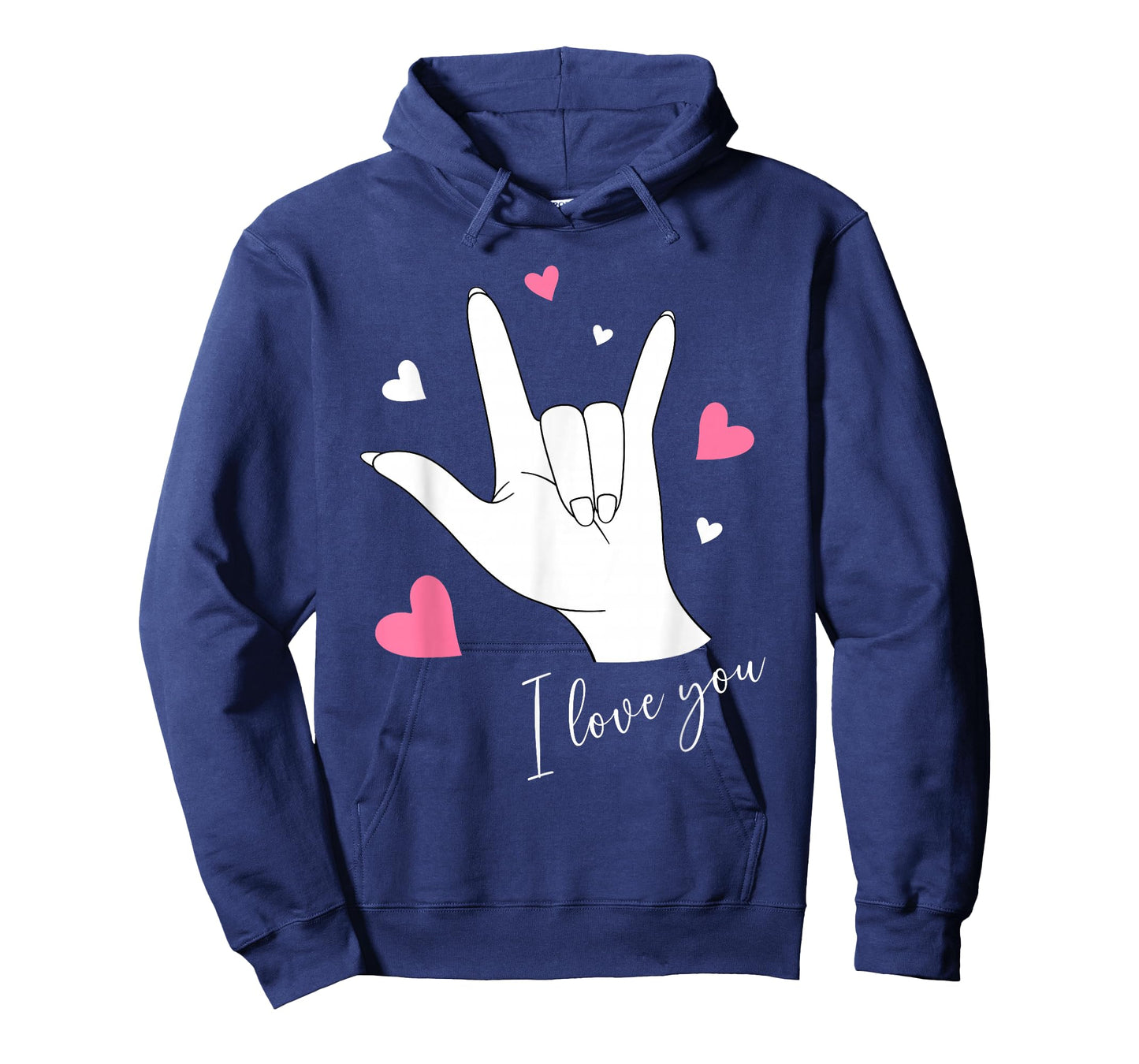 Cute Valentines Day Hearts I Love You Hand Sign Language ASL T-Shirt