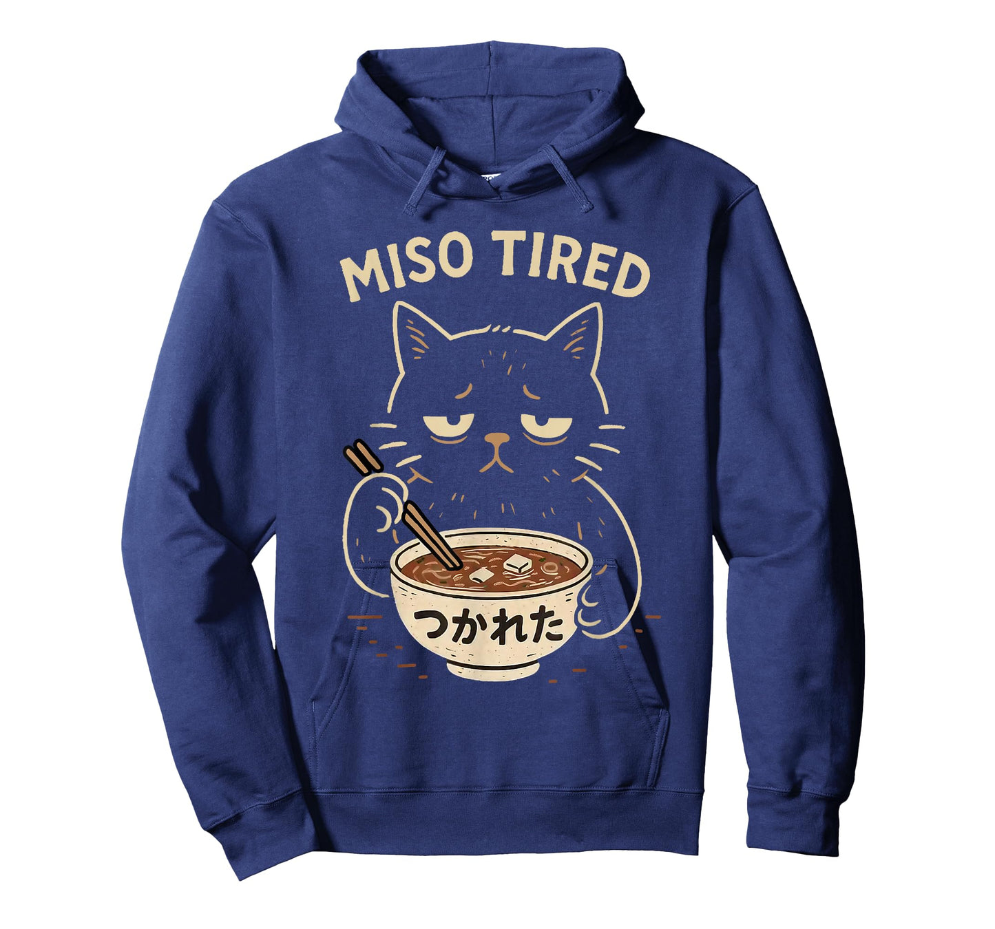 Miso Tired Funny Cat Japanese Pun Ramen Humor Design T-Shirt