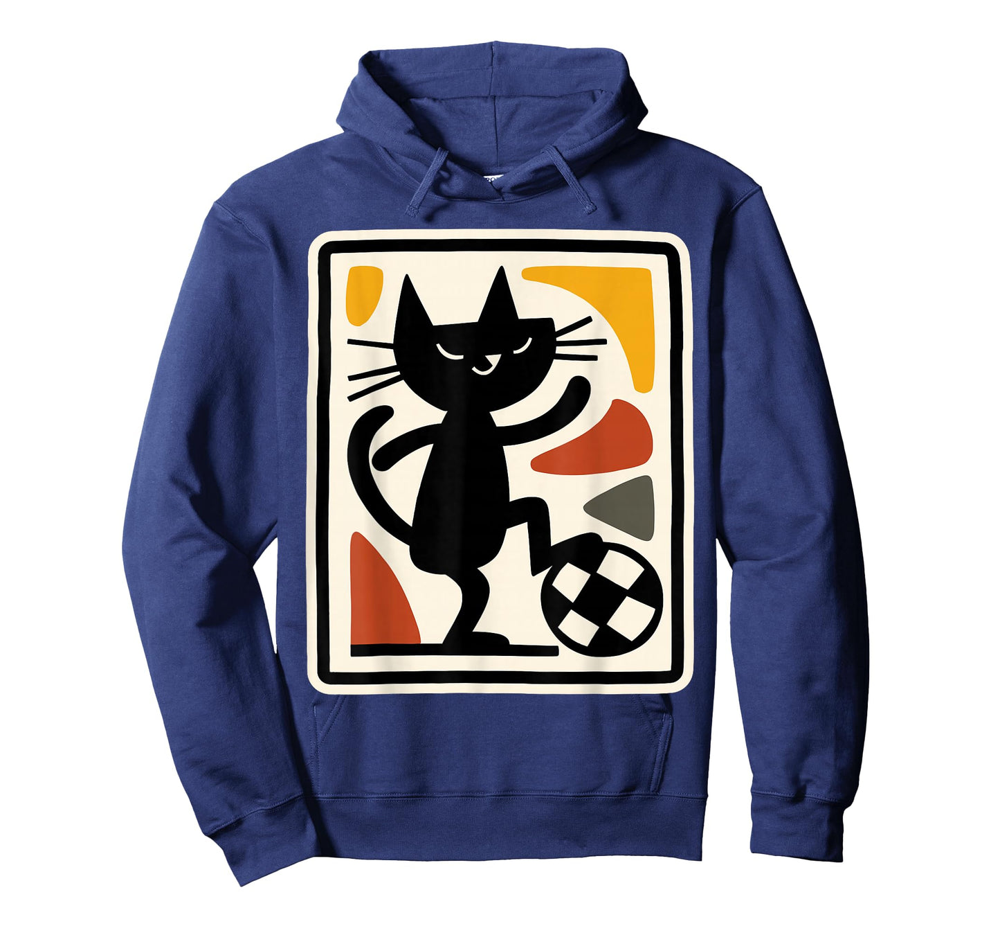 Black Cat Playing Soccer Retro Sports Style Artwork T-Shirt