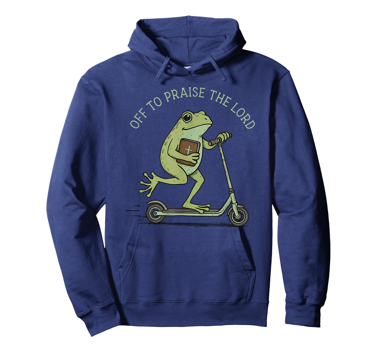 Off to Praise The Lord Cute Frog On Scooter Christian T-Shirt
