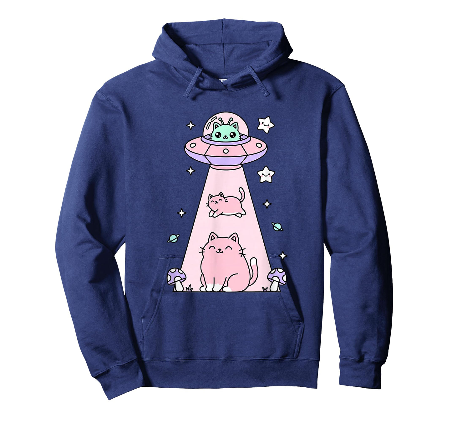 Cat UFO Kawaii Space Cat Art, Cute Alien Cat Cat Lovers T-Shirt