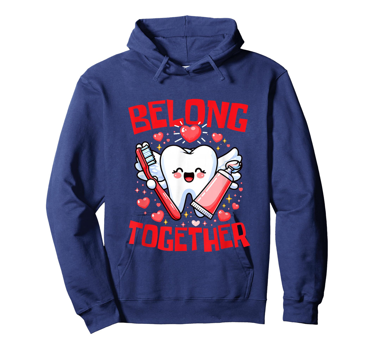 Belong Together Valentine's Day Funny Teeth Hearts Dentist T-Shirt