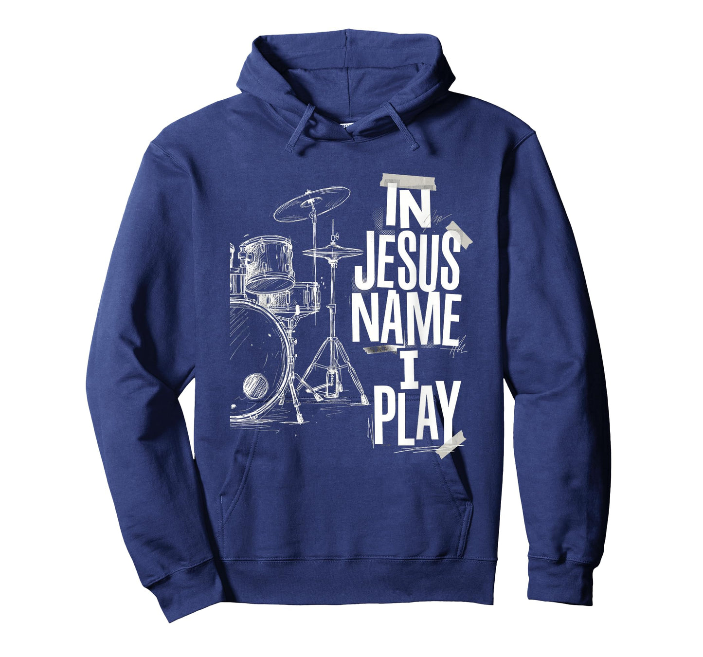 in Jesus Name I Play Christian Drummer Worship Band Music T-Shirt