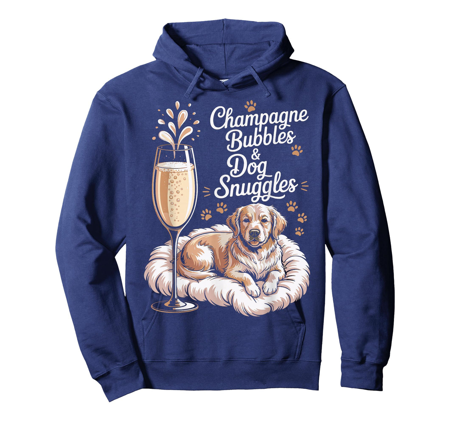 Champagne Bubbles and Dog Snuggles Sparking Wine Champagne T-Shirt