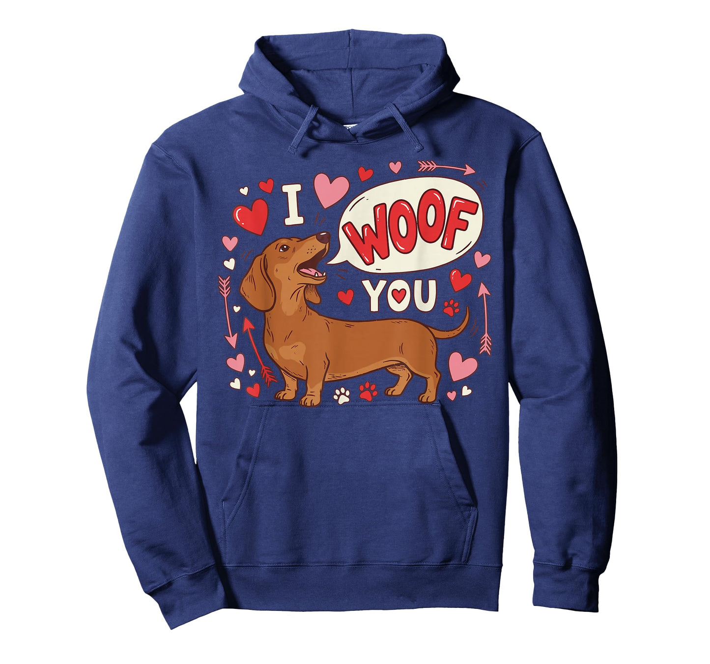 Dachshund Valentines Day I Woof You Love Wiener Dog Lover T-Shirt
