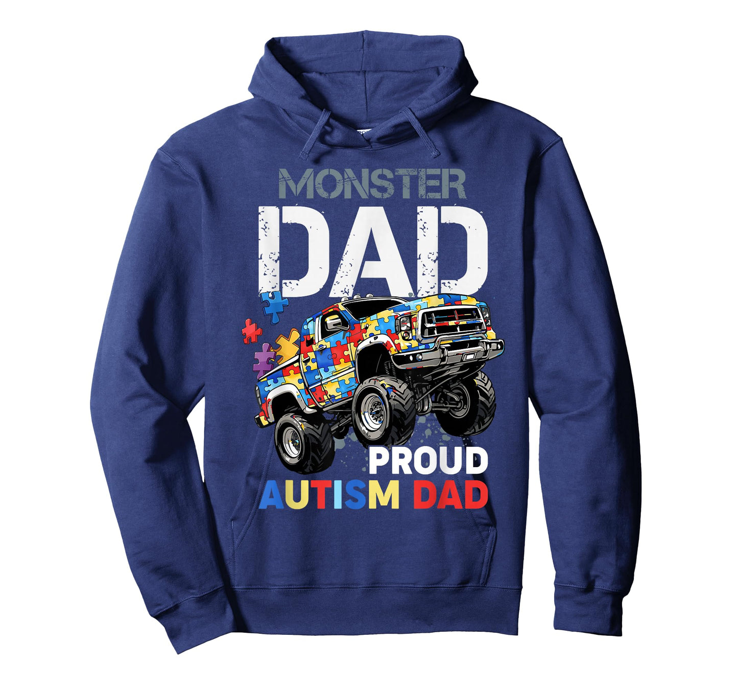 Proud Autism Monster Dad Truck Puzzle Awareness Month Design T-Shirt