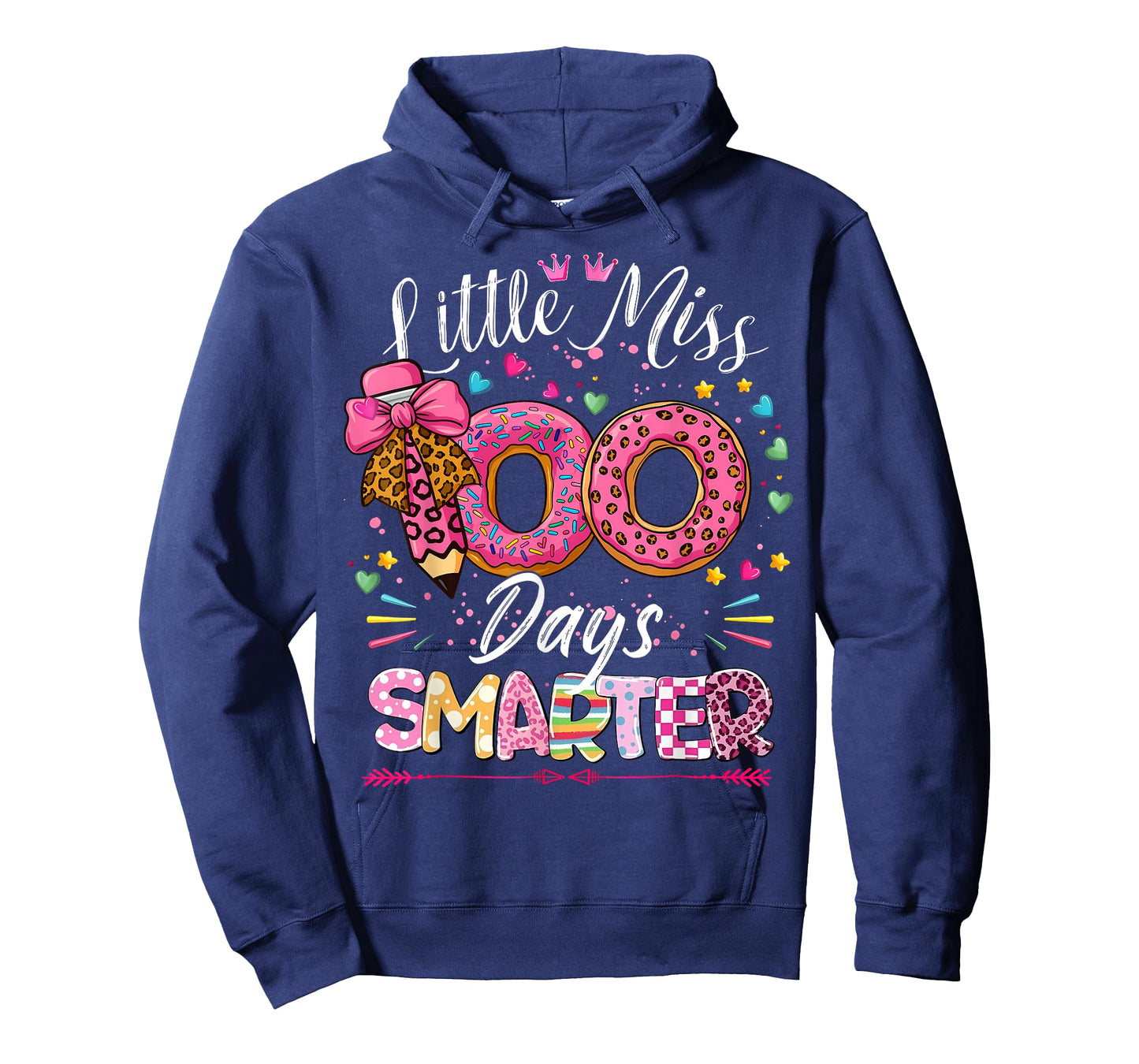 Little Miss 100 Days Smarter Kids Girls 100th Day of School T-Shirt
