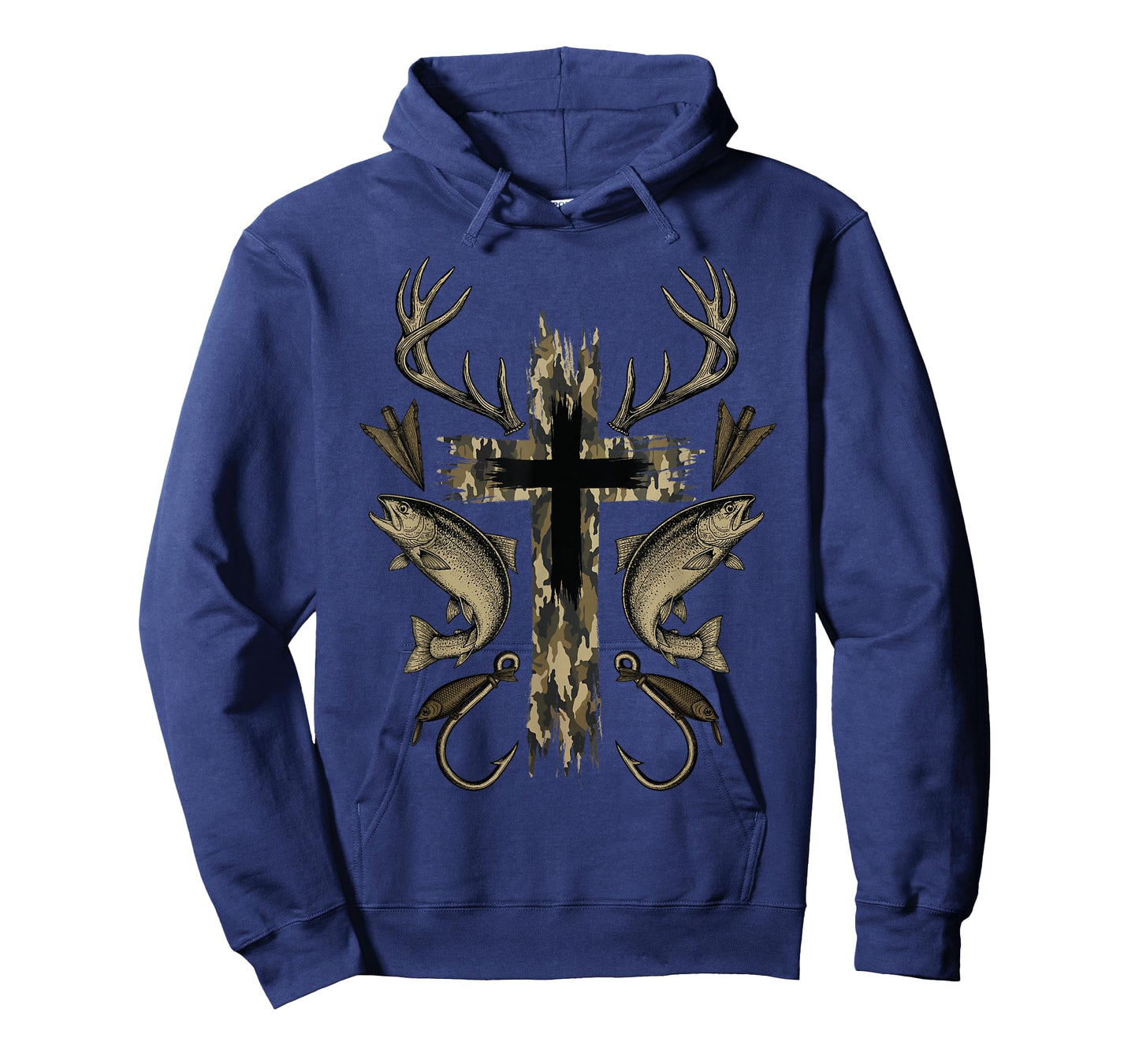 Cross Camo Fishing Hunting Christian Faith Hunter Fisherman T-Shirt