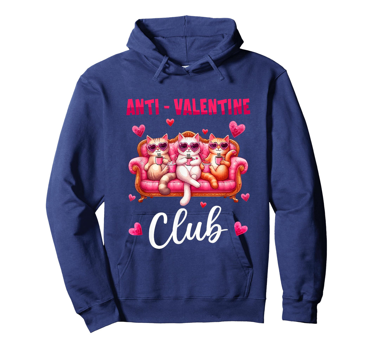 Valentine Club Sarcastic Anti Three Cute Cats Single T-Shirt