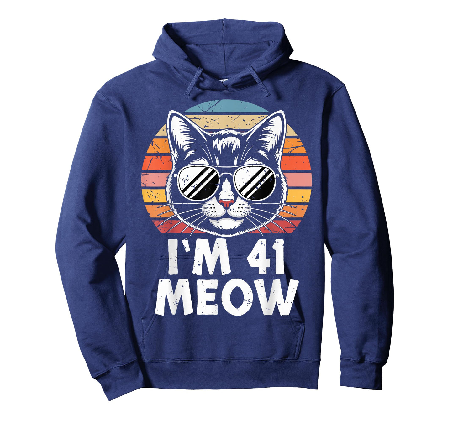 41 Birthday 41 Years Old I’m 41 Meow Funny Cat Birthday T-Shirt