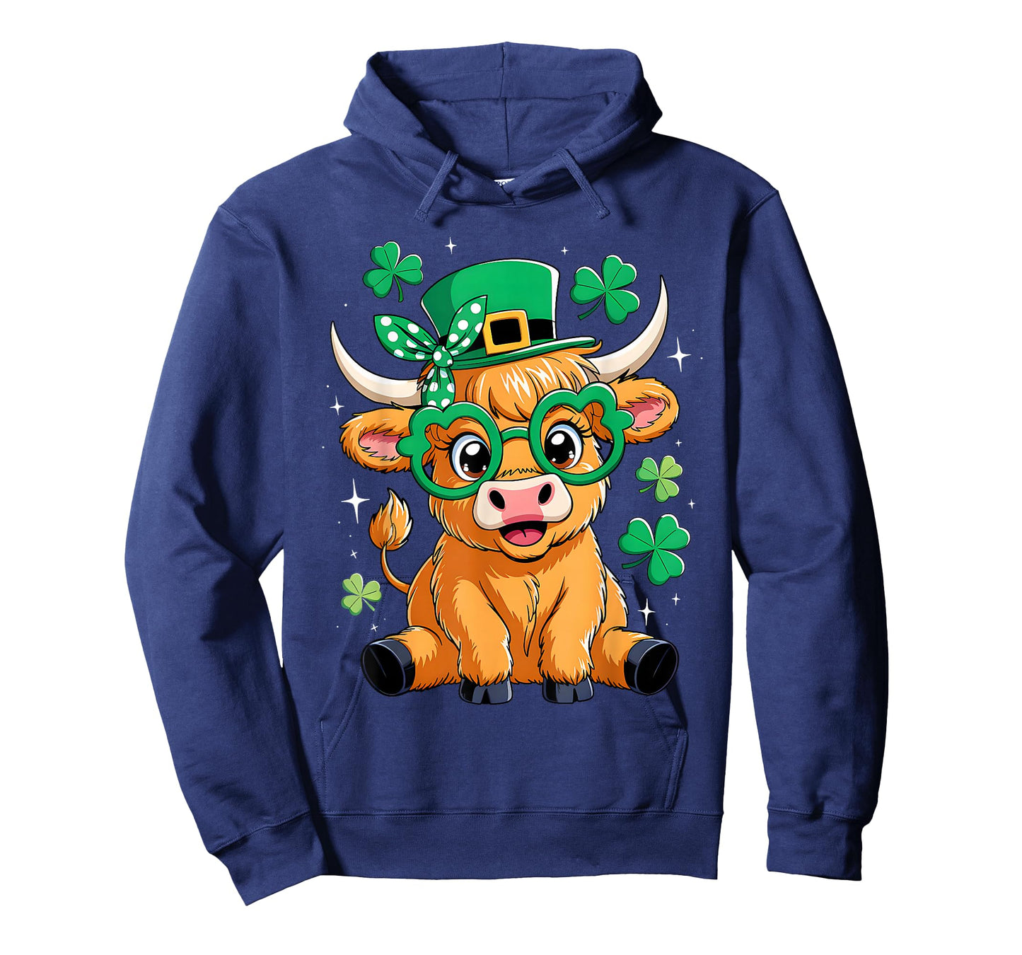 Highland Cow St Patrick Day Funny Shamrock Irish Cow Lover T-Shirt