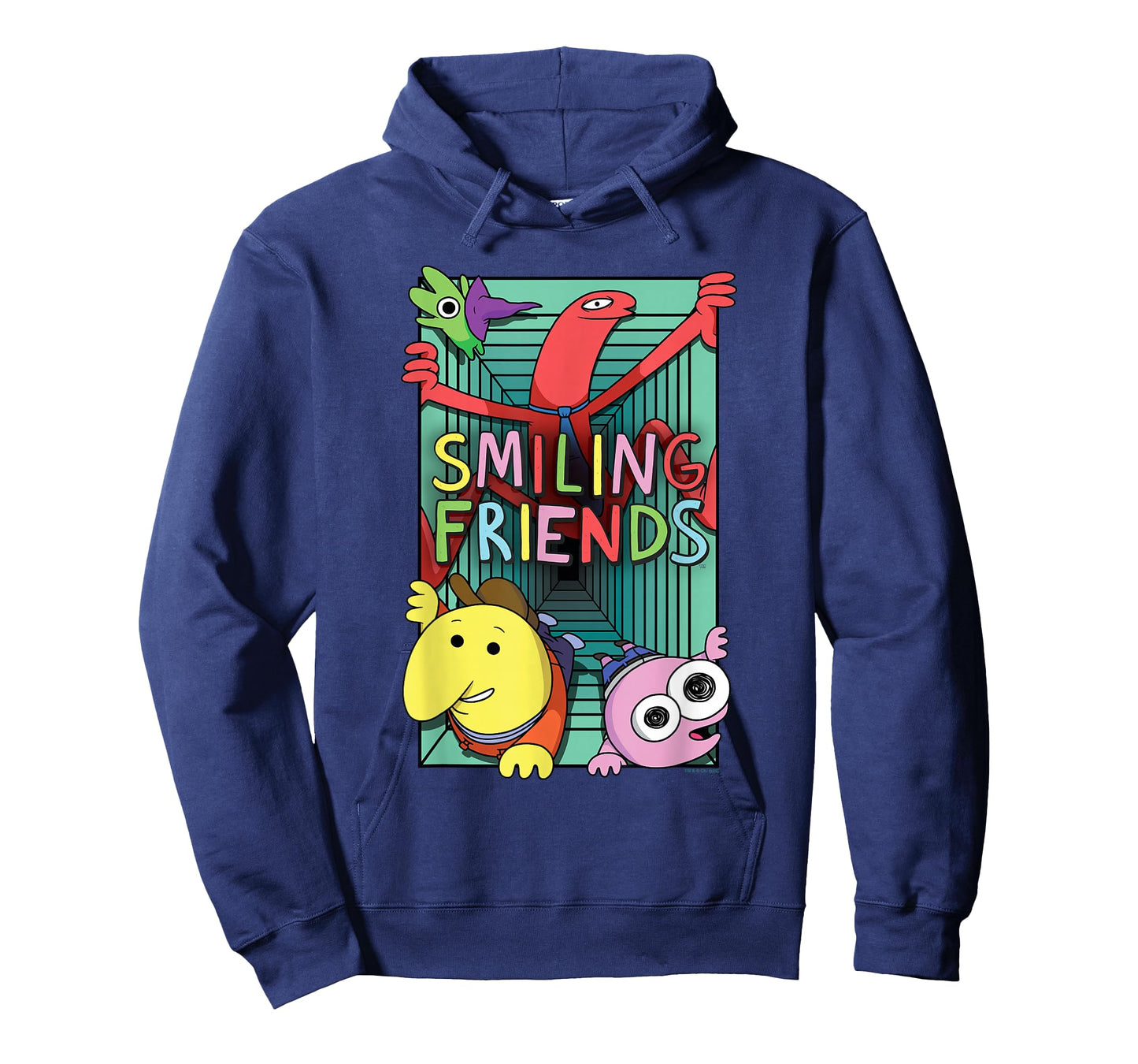 Smiling Friends Crawling Character Collage Cartoon T-Shirt