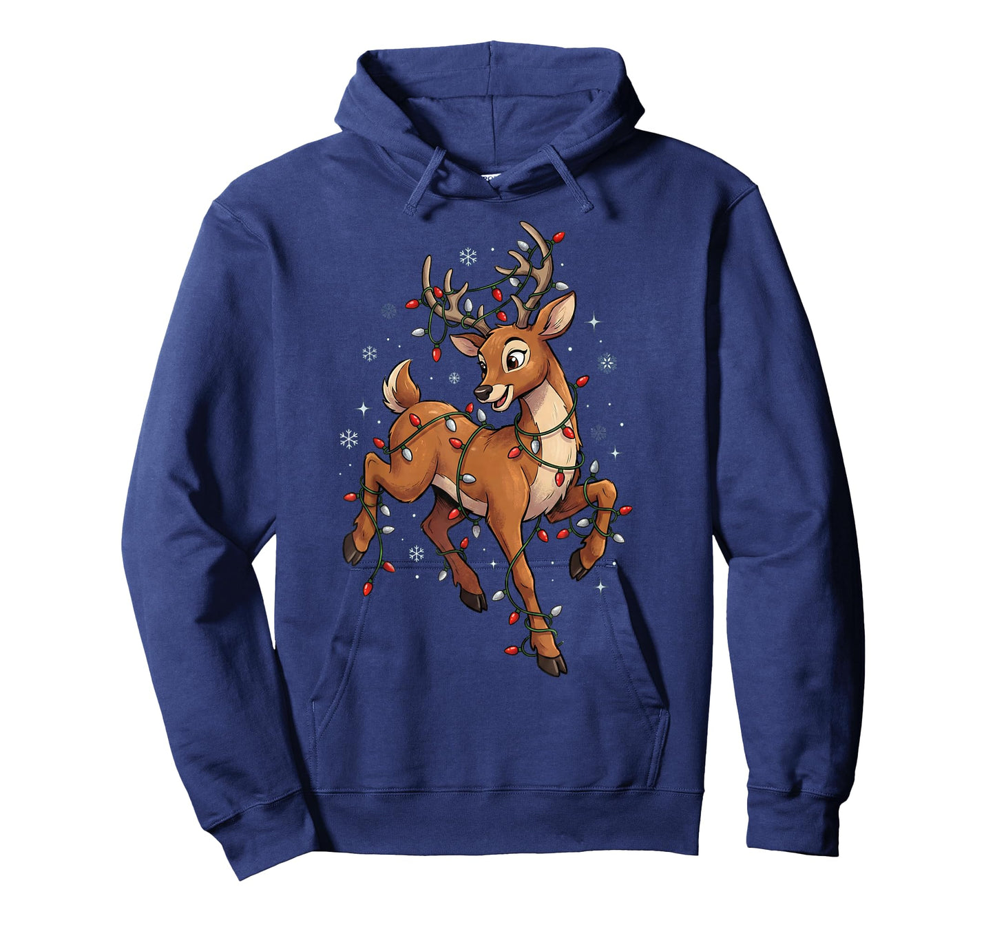 Cute Christmas Reindeer Lights Pajamas Kids Women Family T-Shirt