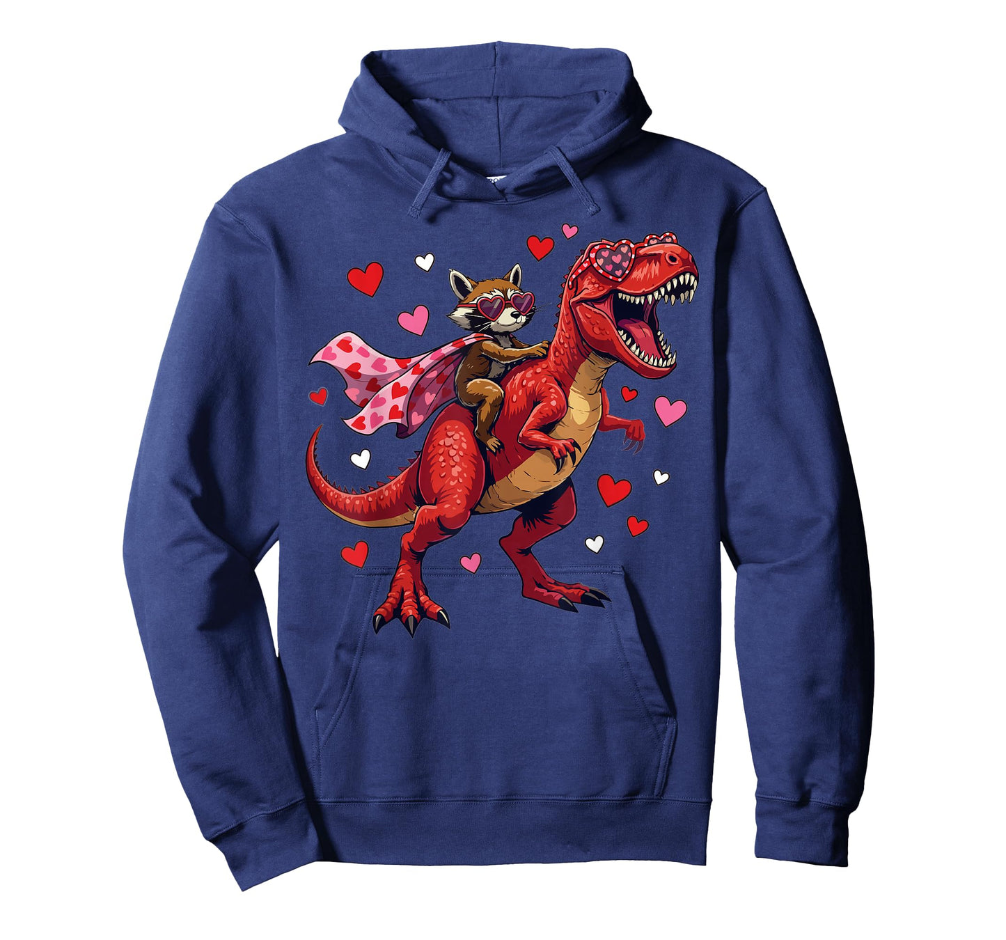 Valentines Day Raccoon Riding T rex Dinosaur T-Shirt