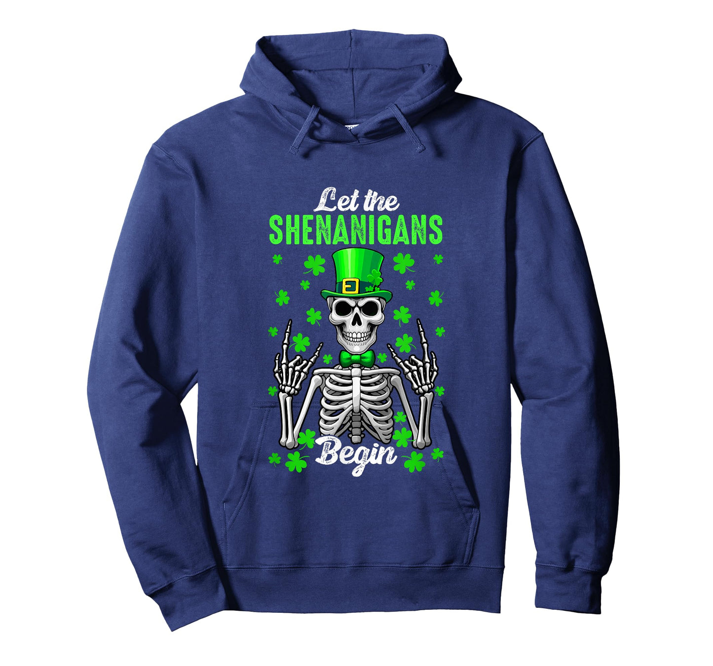 Let Shenanigan Begin Patrick's Day Skeleton Funny Rock Hands T-Shirt