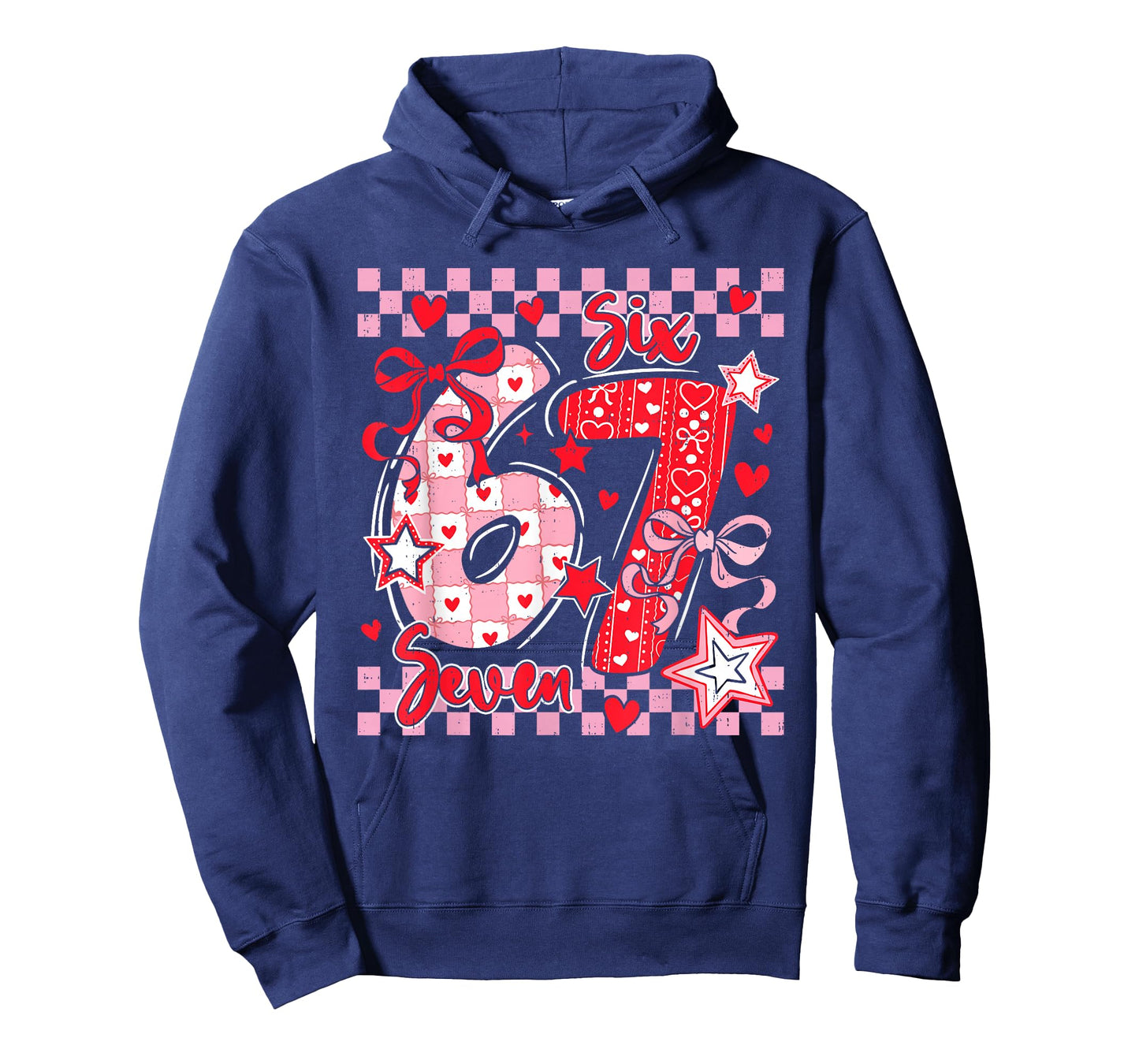 Six Seven 6 7 Meme 67 Bow Valentines Day GirlsTeens Youth T-Shirt