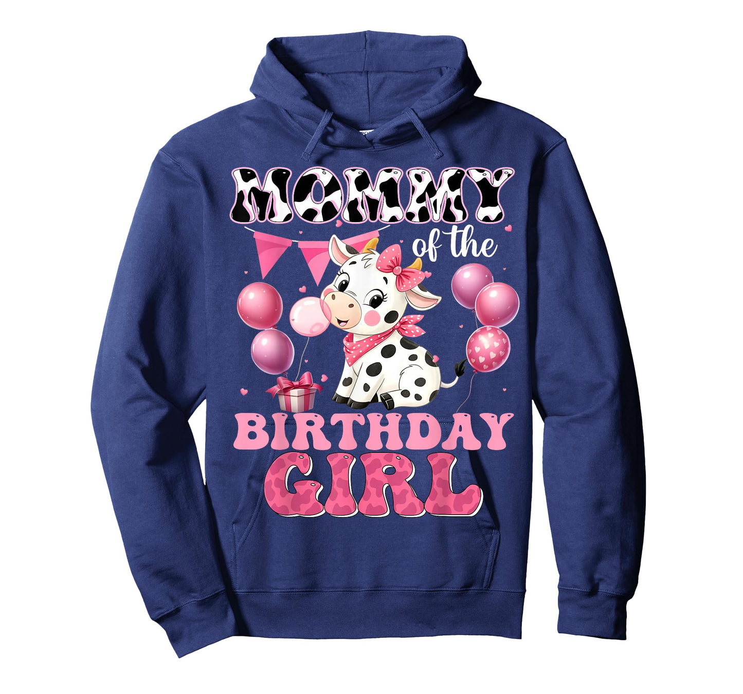 Mommy of The Birthday Girl Cute Farm Cow Family Matching T-Shirt