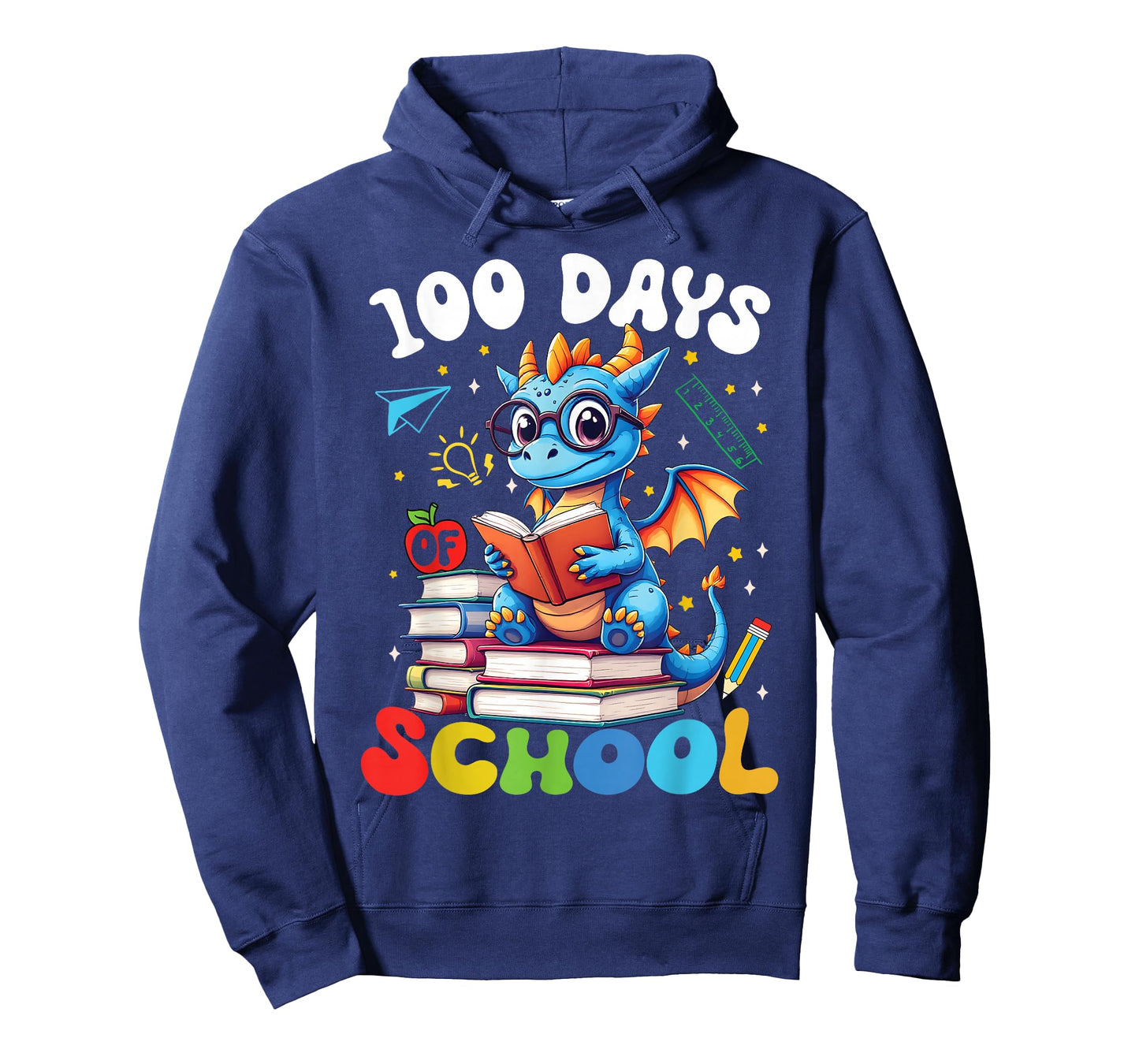 100 Days of School Dragon Reading 100th Day Boys Girls Kids T-Shirt