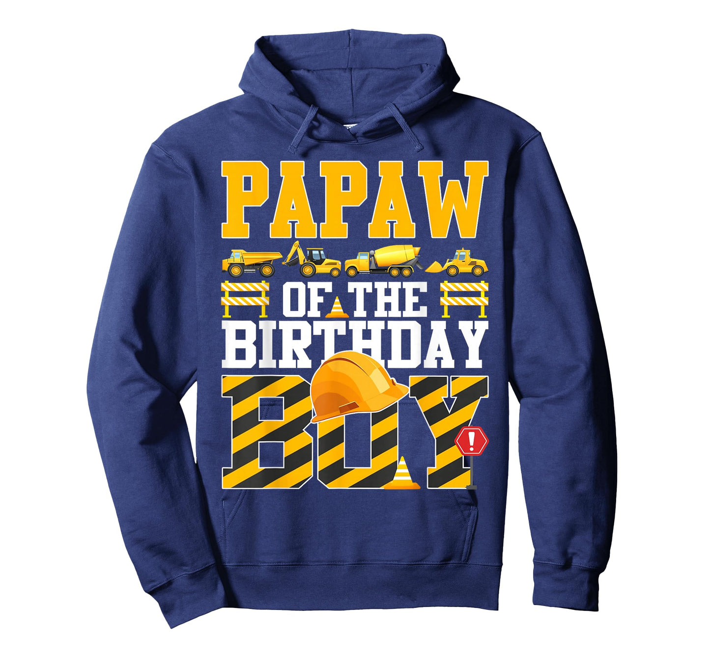 Papaw of The Birthday Boy Construction Excavator Family T-Shirt