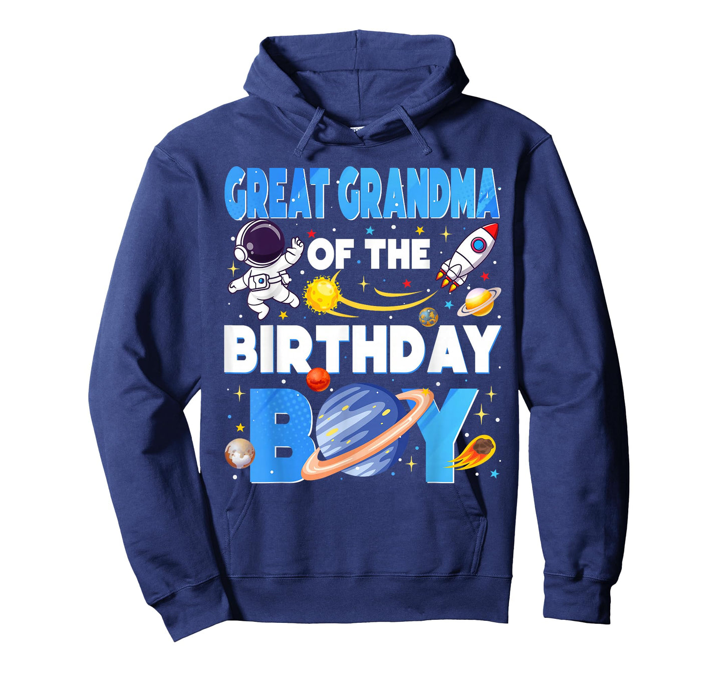 Space Planets Great Grandma of The Birthday Boy Astronaut T-Shirt