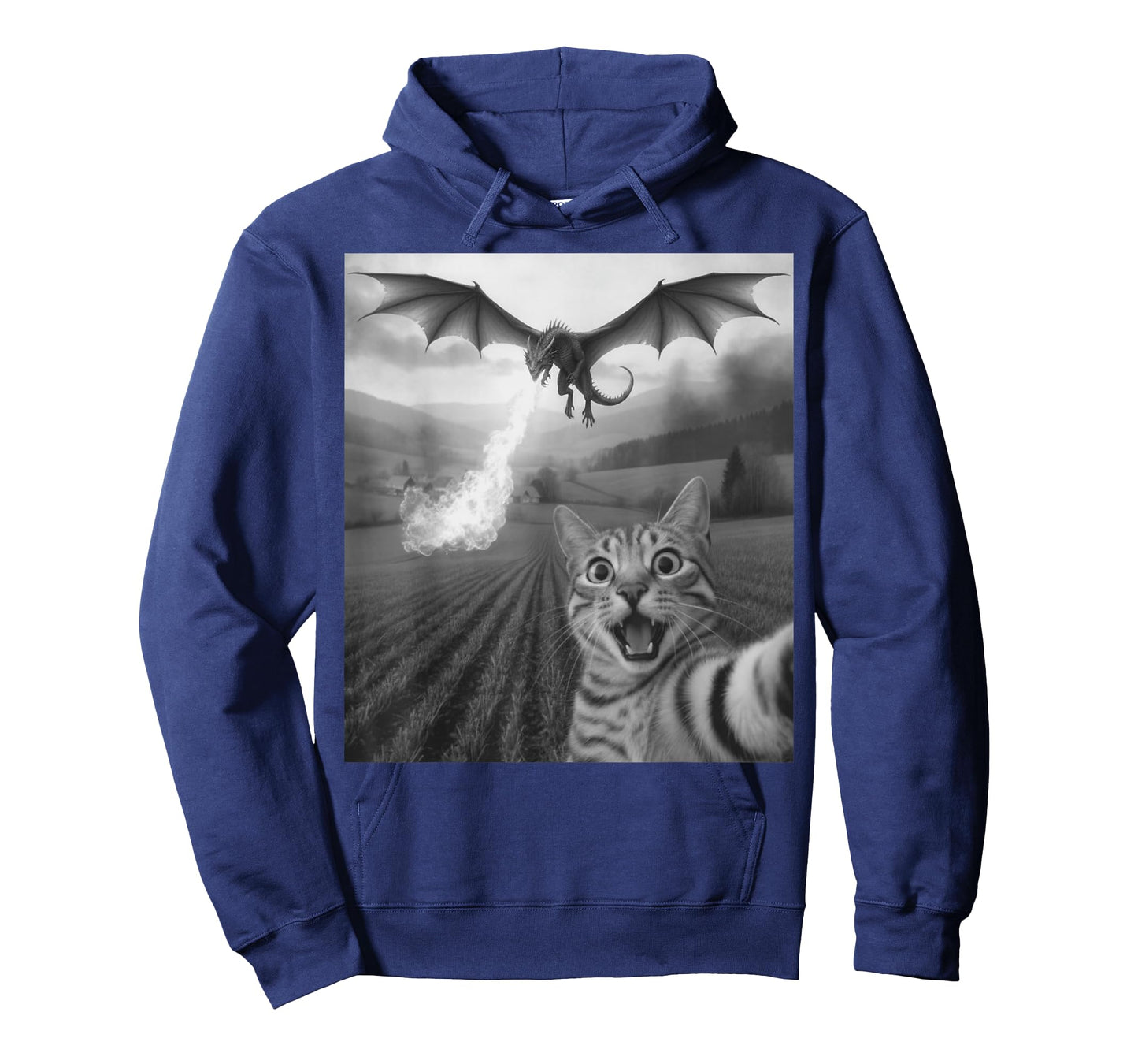 Funny Cat Selfie with Dragon Kawaii Fantasy Creature Art T-Shirt