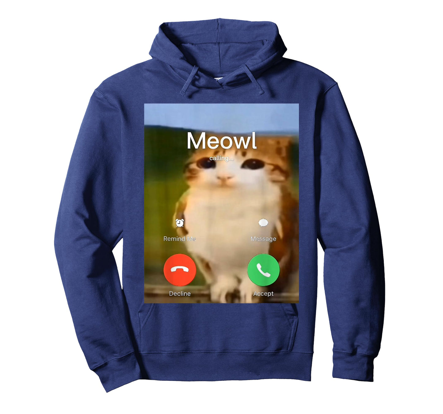 Meowl Calling Remind Message Accept Phone Call Cat Meme Owl T-Shirt