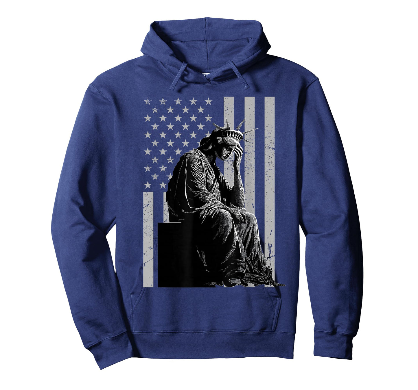 Statue of Liberty Weeping Distressed US Flag T-Shirt