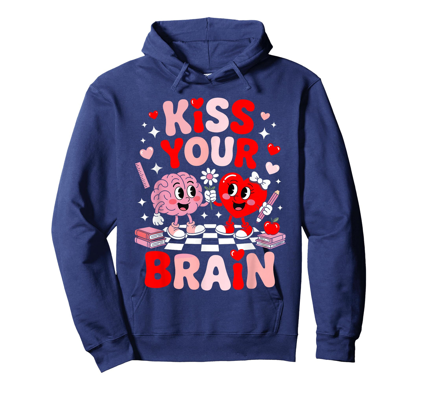 Kiss Your Brain Women Valentine's Day Retro School Counselor T-Shirt