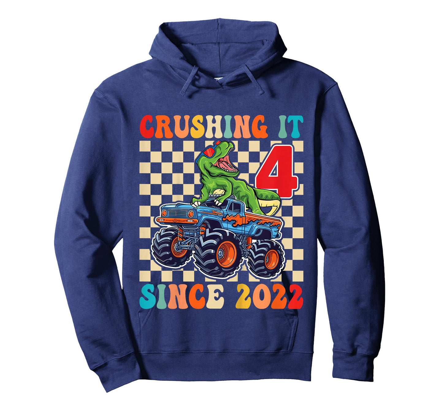 Birthday Monster Truck 4 Year Old Boys 4th Party Born 2022 T-Shirt