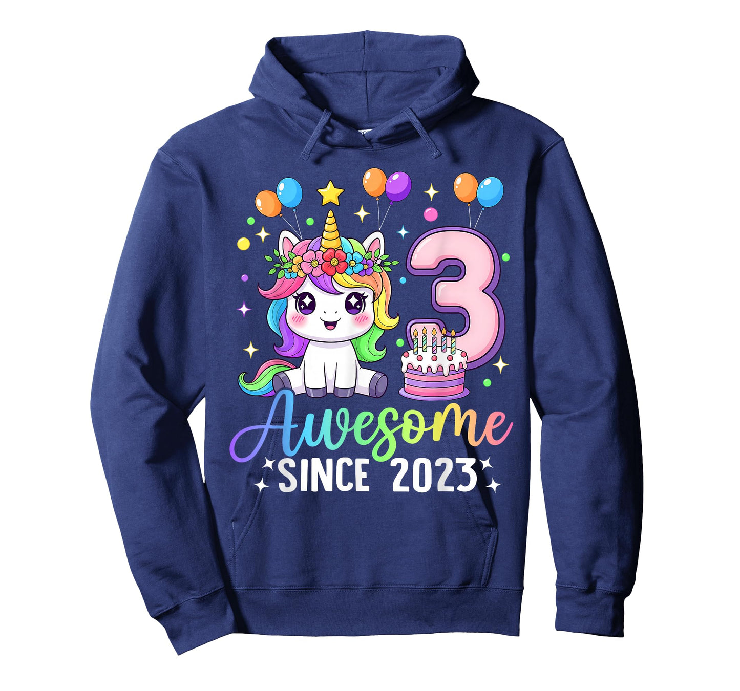 Unicorn 3rd Birthday 3 Year Old Unicorn Party Birthday Girl T-Shirt