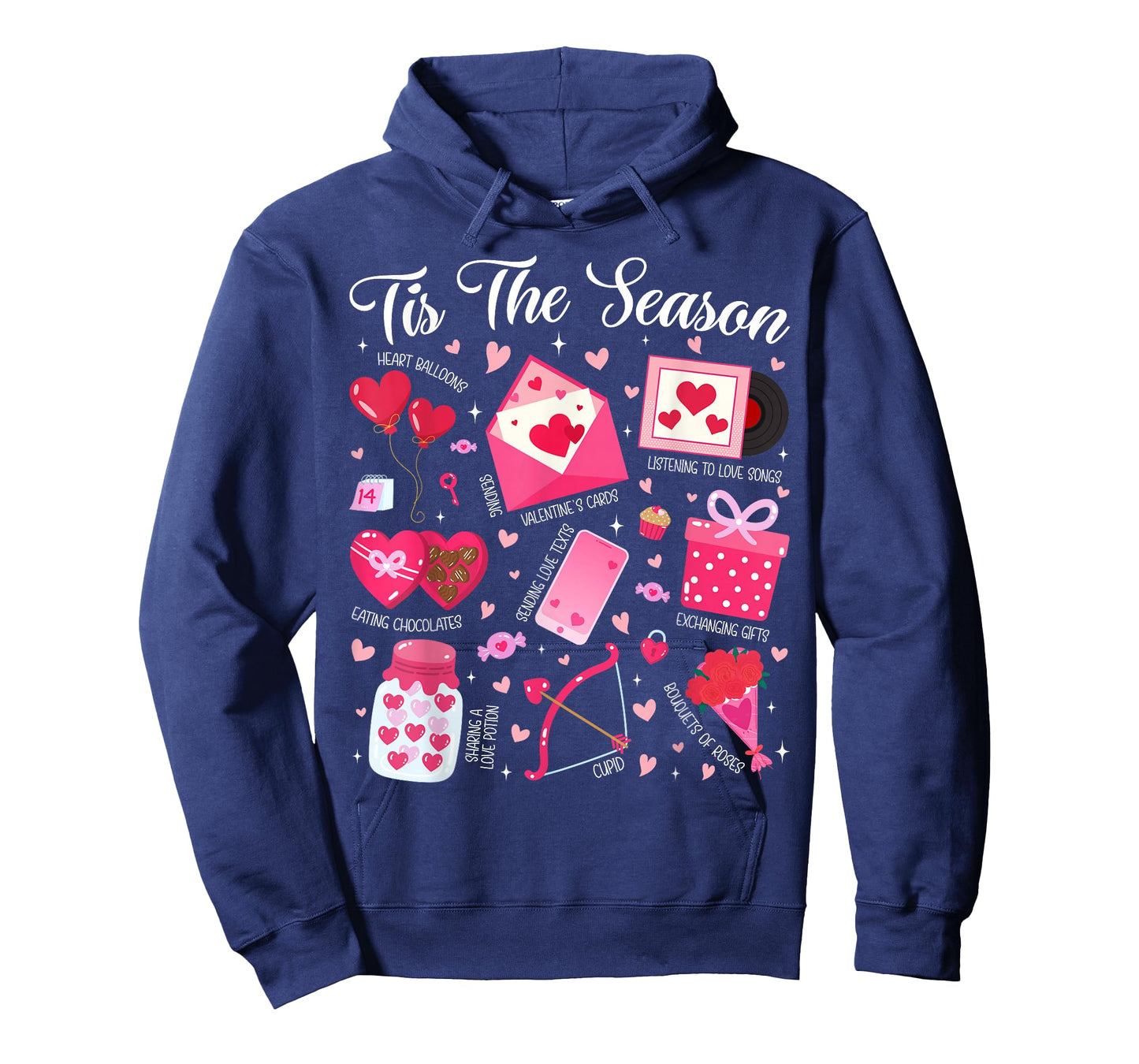 Retro Tis The Season Funny Valentine Heart Balloons Gift T-Shirt